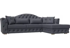 Диван угловой Артис правый угол GRIFON 15 серый (Экокожа)