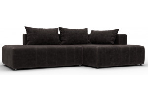 Диван угловой Лига-103 НПБ угол правый BRUT 17 коричневый (Велюр)