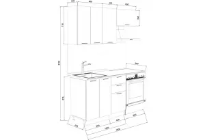   Кухонный гарнитур «Лина» длиной 160 см (Комплект №4)