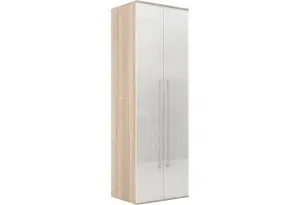 Шкаф распашной двухдверный Бали вариант №2 (белый глянец/дуб сонома)