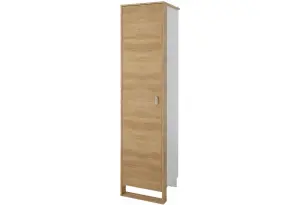 Шкаф распашной однодверный Мегаполис (бело-серый/дуб небраска)