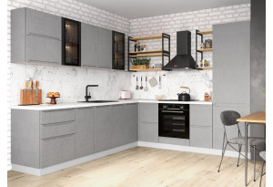Модульная кухня Тренто Штукатурка серая МДФ