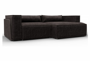 Диван угловой Лига-061 угол правый BRUT 17 коричневый (Велюр)
