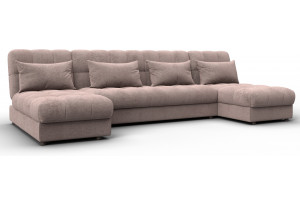 Диван П-образный Лига-116 НПБ TOWER 05 бежевый (Велюр)