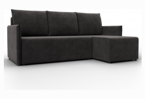 Диван угловой Лига-124 угол универсальный LAIM 10 темно-коричневый (Велюр)