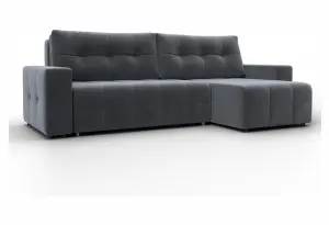Диван угловой Лига-122 угол универсальный SEVEN 17 серый (Велюр)
