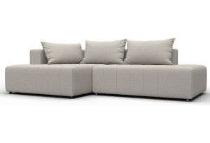 Диван угловой Лига-103 НПБ угол левый Амур 02 бежевый (Рогожка)