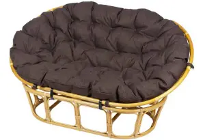 Диван из ротанга Мамасан, подушка коричневая