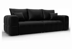 Диван прямой Лига-110 НПБ GRIFON 18 черный (Экокожа)