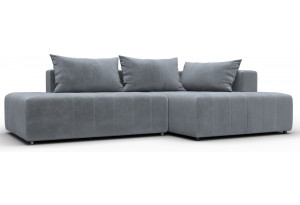 Диван угловой Лига-103 НПБ угол правый TOWER 10 серый (Велюр)