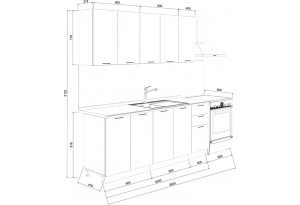 Кухонный гарнитур «Лина» длиной 200 см