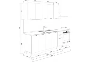 Кухонный гарнитур «Лина» длиной 200 см