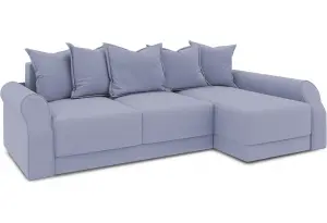 Диван угловой правый «Люксор Т2» (Poseidon Blue Graphite (иск.замша) серо-фиолетовый)