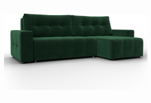 Диван угловой Лига-122 угол универсальный SEVEN 626 зеленый (Велюр)