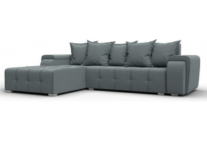 Диван угловой Лига-121 левый угол Амур 07 серый (Рогожка)