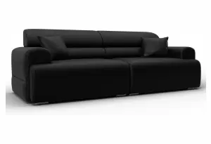 Диван прямой Лига-109 НПБ GRIFON 18 черный (Экокожа)