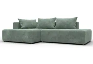 Диван угловой Лига-103 НПБ угол левый BRUT 08 зеленый (Велюр)