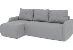 Диван угловой левый «Томас Slim Т1» (Poseidon Grey (иск.замша) серый)
