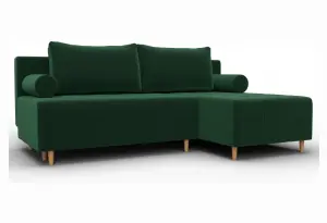 Диван угловой Лига-102 угол универсальный SEVEN 626 зеленый (Велюр)