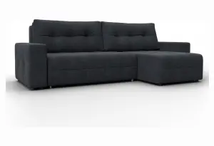 Диван угловой Лига-122 угол универсальный LAIM 26 темно-серый (Велюр)