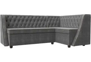 Кухонный угловой диван Лофт Серый/коричневый (Рогожка)