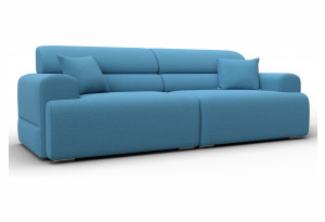 Диван прямой Лига-109 НПБ Амур 10 голубой (Рогожка)