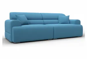 Диван прямой Лига-109 НПБ Амур 10 голубой (Рогожка)