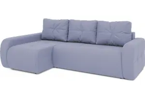 Диван угловой левый «Томас Т2» (Poseidon Blue Graphite (иск.замша) серо-фиолетовый)