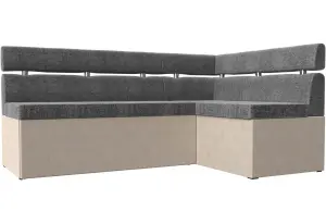 Кухонный угловой диван Классик серый/бежевый (Рогожка)