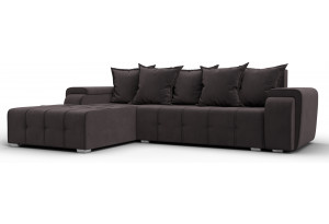 Диван угловой Лига-121 левый угол SEVEN 727 коричневый (Велюр)