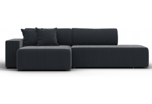 Диван угловой Лига-079 БП угол левый Vertical серый (Велюр)