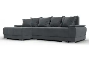 Диван угловой Лига-119 угол левый LAIM 23 светло-серый (Велюр)