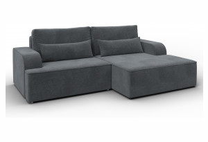 Диван угловой Лига-120 угол правый LAIM 23 светло-серый (Велюр)