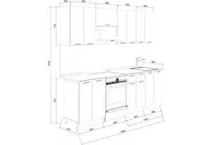   Кухонный гарнитур «Лина» длиной 240 см (Комплект №4)