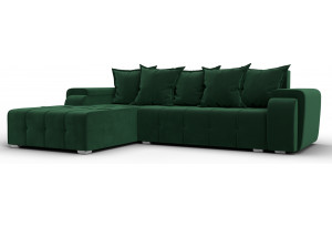 Диван угловой Лига-121 левый угол SEVEN 626 зеленый (Велюр)