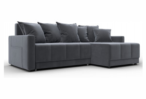 Диван угловой Лига-125 угол универсальный SEVEN 17 серый (Велюр)