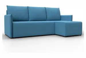 Диван угловой Лига-124 угол универсальный Амур 10 голубой (Рогожка)