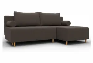 Диван угловой Лига-102 угол универсальный Амур 05 коричневый (Рогожка)