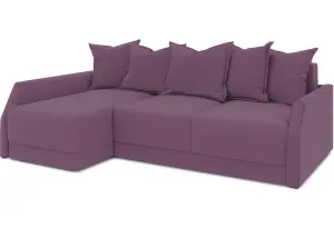 Диван угловой левый «Люксор Slim Т2» (Kolibri Violet (велюр) фиолетовый)