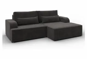 Диван угловой Лига-120 угол правый LAIM 10 темно-коричневый (Велюр)