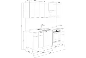   Кухонный гарнитур «Лина» длиной 220 см (Комплект №2)