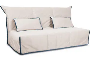 Диван «Крокус» (145х200) Beauty 02 (велюр), капучино, кант Beauty 07 (велюр), синий