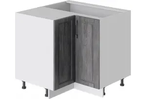 Шкаф напольный угловой с углом 90° (ПРОВАНС (Белый глянец/Санторини темный))