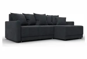 Диван угловой Лига-125 угол универсальный LAIM 26 темно-серый (Велюр)