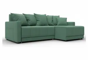 Диван угловой Лига-125 угол универсальный Амур 11 зеленый (Рогожка)