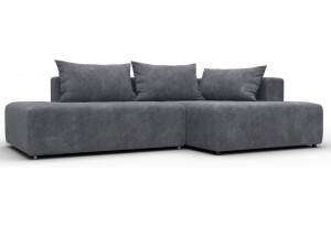 Диван угловой Лига-103 НПБ угол правый BRUT 16 темно-серый (Велюр)