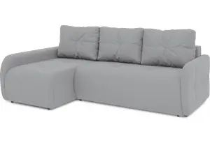 Диван угловой левый «Томас Slim Т2» (Poseidon Grey (иск.замша) серый)