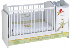 Кроватка-трансформер детская Polini kids Basic с комодом