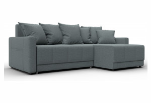 Диван угловой Лига-125 угол универсальный Амур 07 серый (Рогожка)
