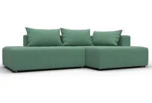 Диван угловой Лига-103 НПБ угол правый Амур 11 зеленый (Рогожка)